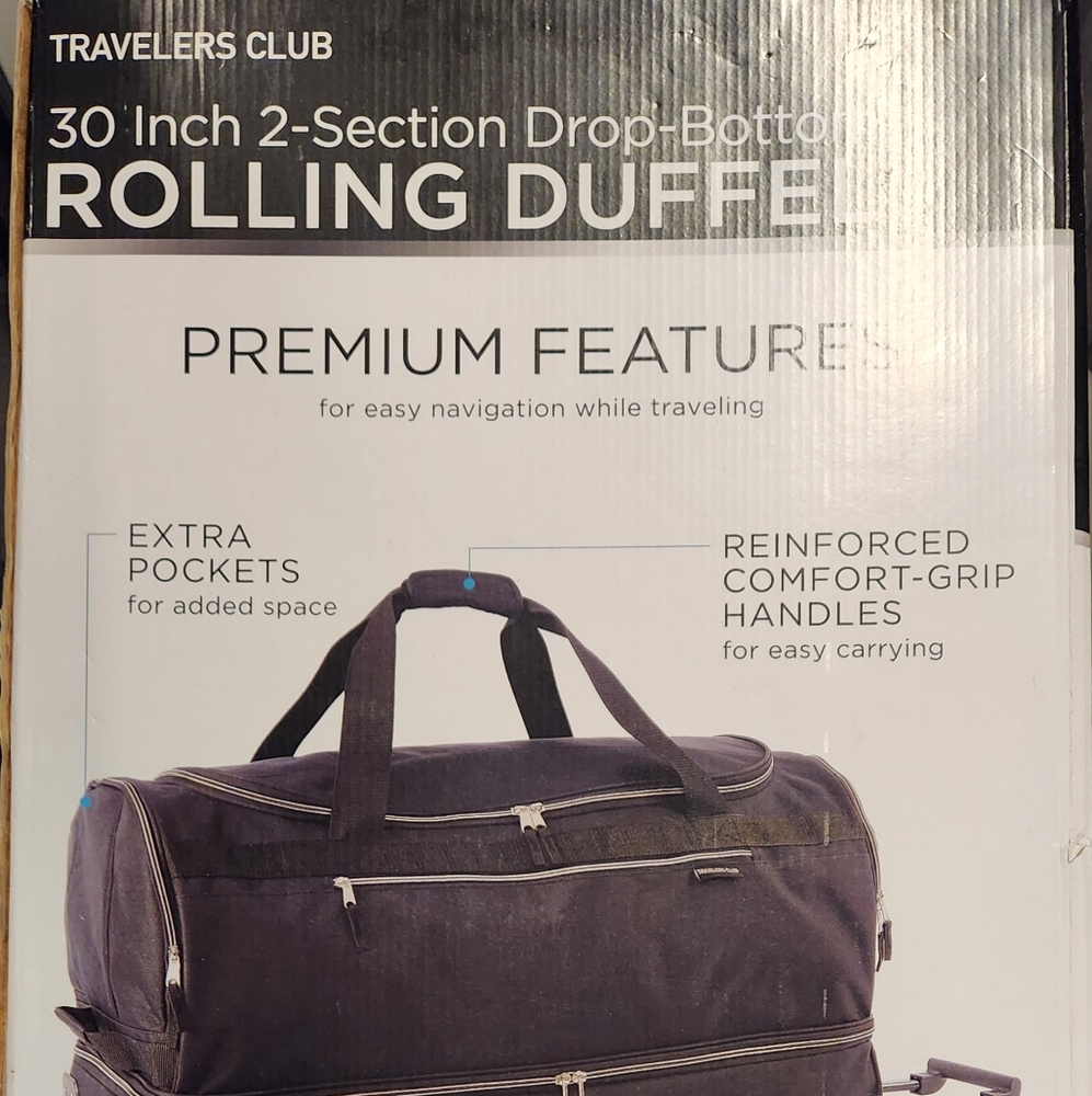 Travelers Club 30" 2 Section Drop Bottom Rolling Duffel